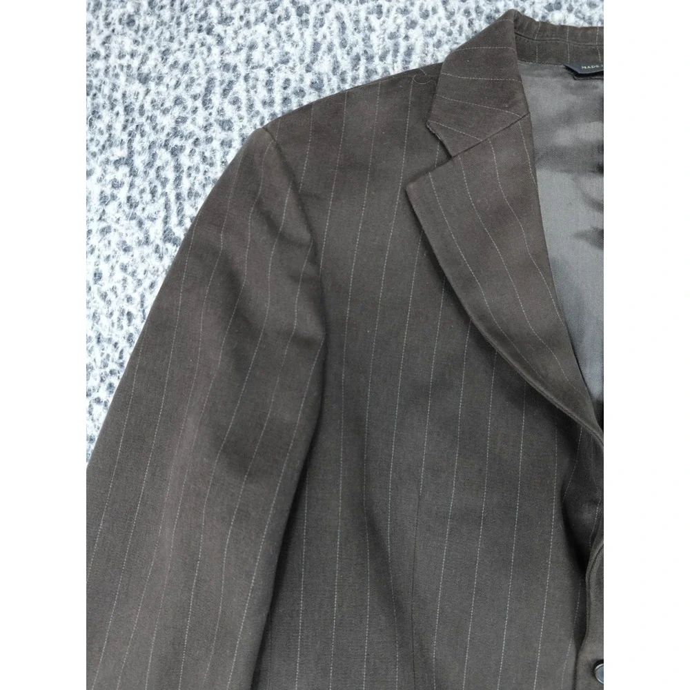 Banana Republic Blazer Mens 42S Brown Pinstripe Cotton 3-Button Sport Coat